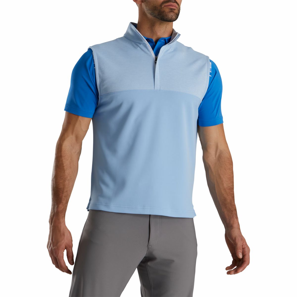 FootJoy Men Heather Yoke Half-Zip Vest-Previous Season Style