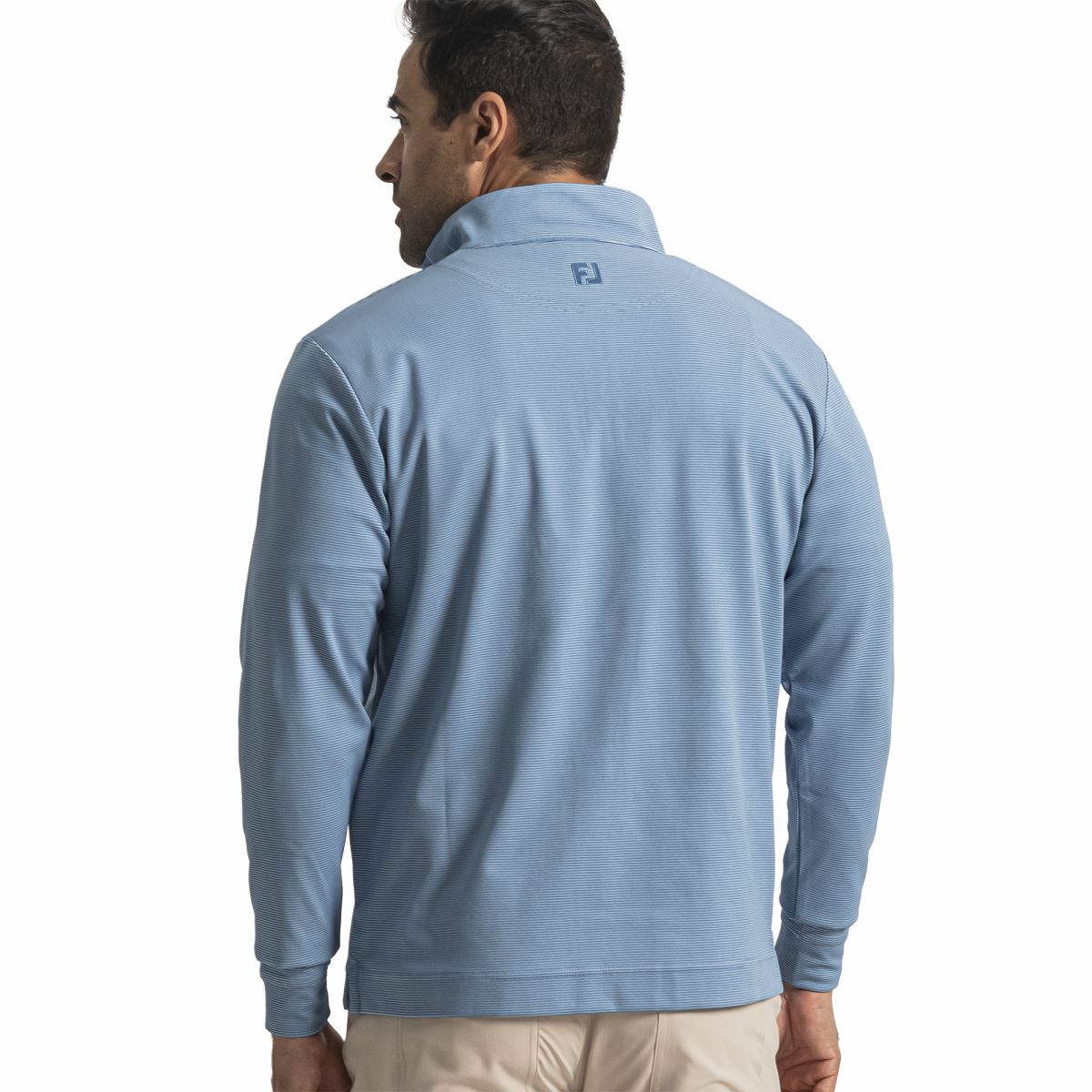 FootJoy Men Quarter-Zip Ottoman Stripe Knit
