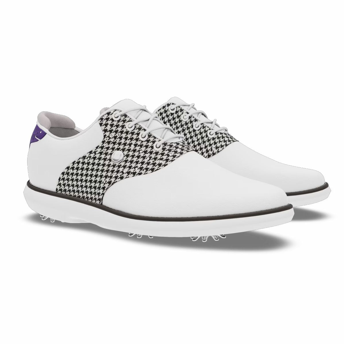 White / Houndstooth / Purple,5,Narrow