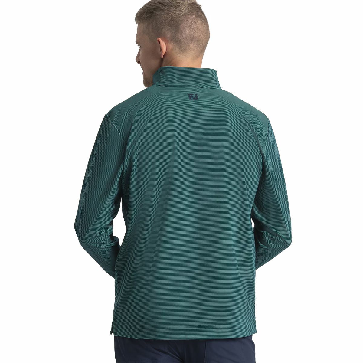 FootJoy Men Quarter-Zip Ottoman Stripe Knit