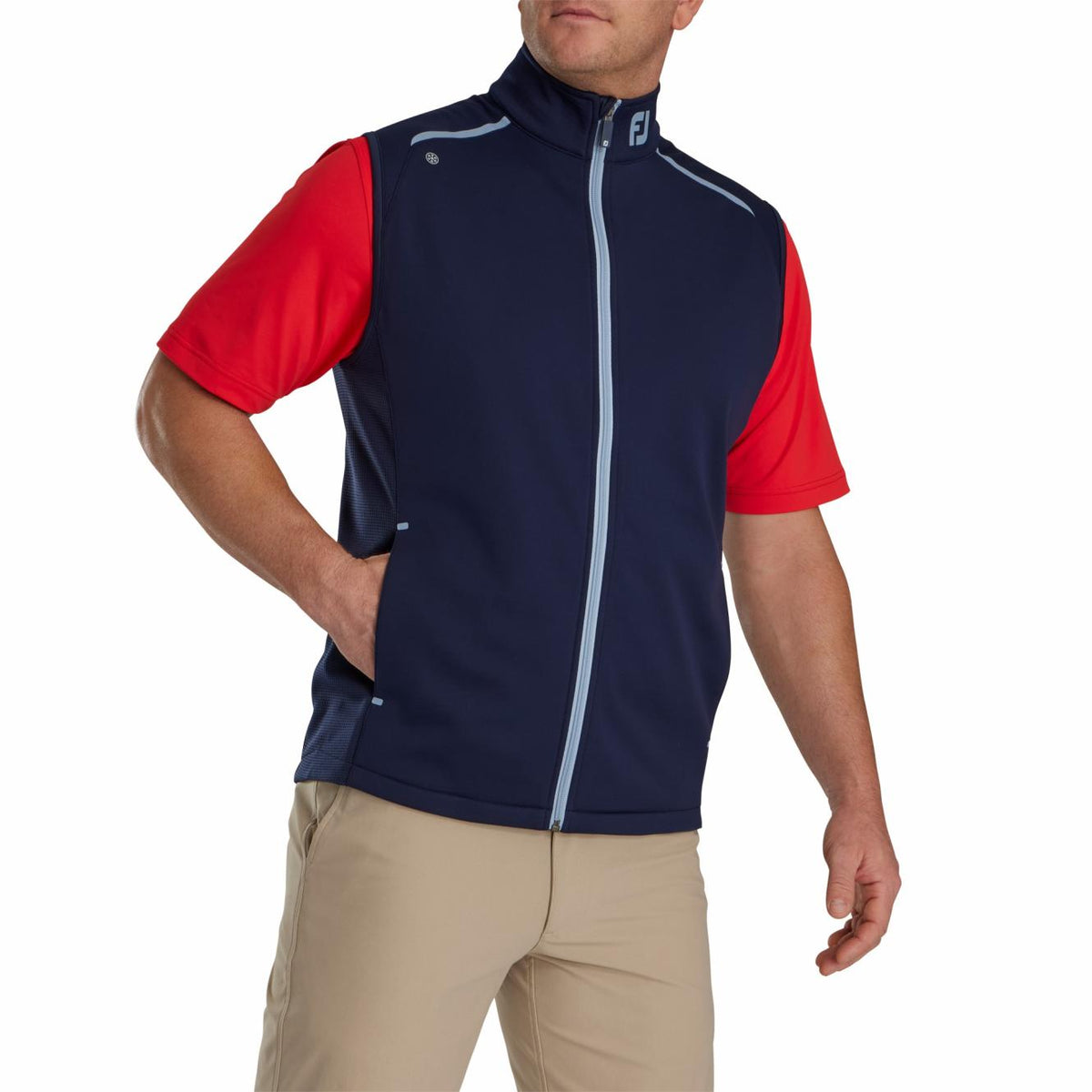 FootJoy Base / Mid-Layers | Men ThermoSeries Fleece Back Vest - FJ Tour Collar